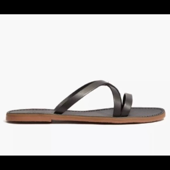 Madewell NWT”the Boardwalk”Skinny-Strap Black Leather Slide Sandal,Size-7.5 - Picture 4 of 8